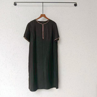 [香云纱]卡米兰气质连衣裙女2025夏季新款中长款漂亮真丝连身裙