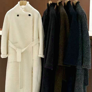 [羊毛x羊驼毛]卡米兰双面羊毛大衣女2025秋新款长款呢子大衣外套