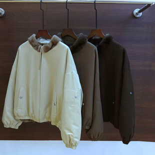 卡米兰皮草女2025冬季新款水貂青根新款洋气派克服夹克外套短款潮