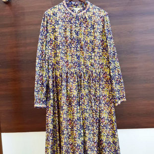 卡米兰法式复古高腰连衣裙女2025秋季新款收腰中长款长袖A字裙