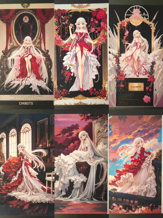 人形电脑天使心chobits小叽同人图明信片收藏卡相片卡7张6寸