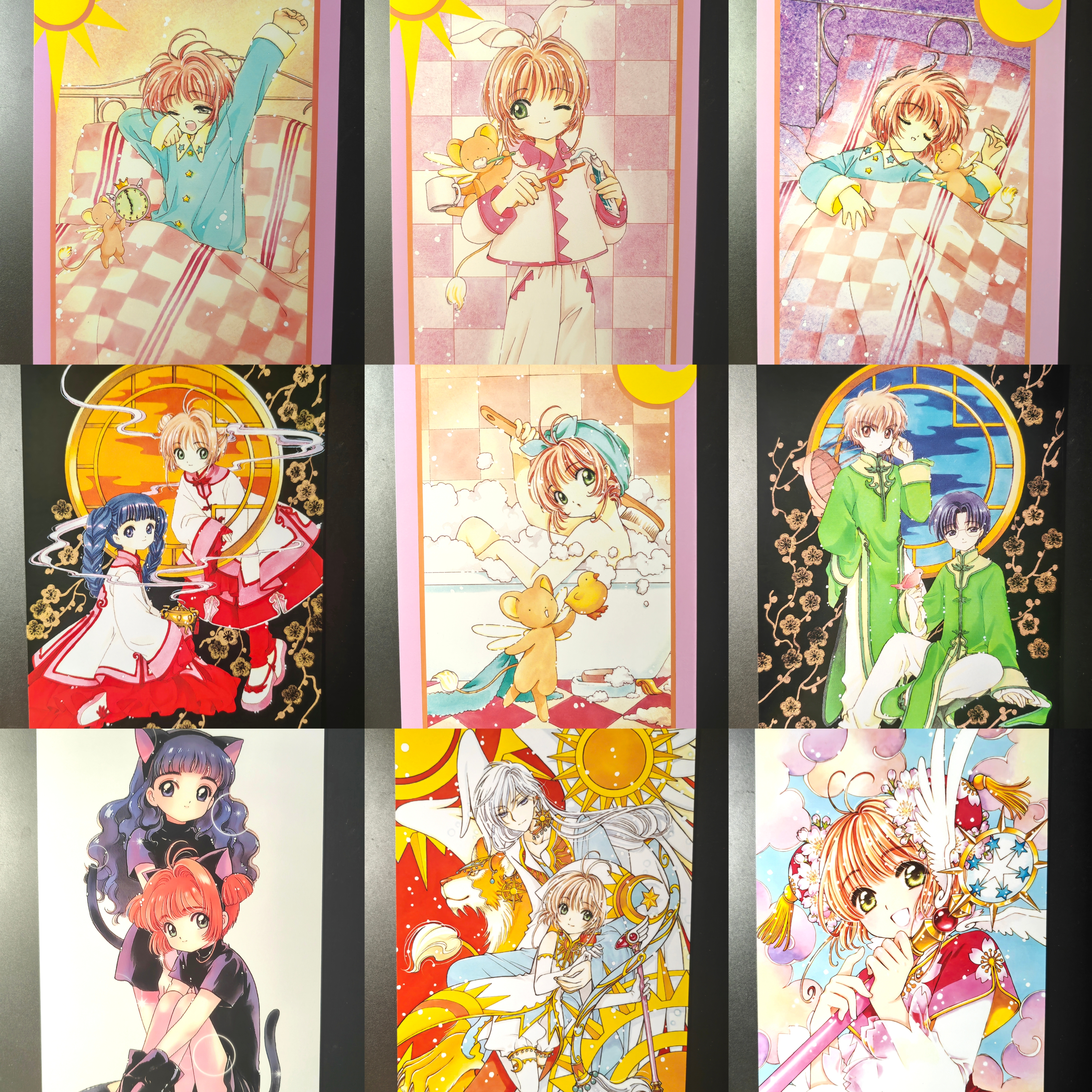 魔卡少女樱百变小樱经典知世新中式梅花造型CLAMP原画集明信片9张