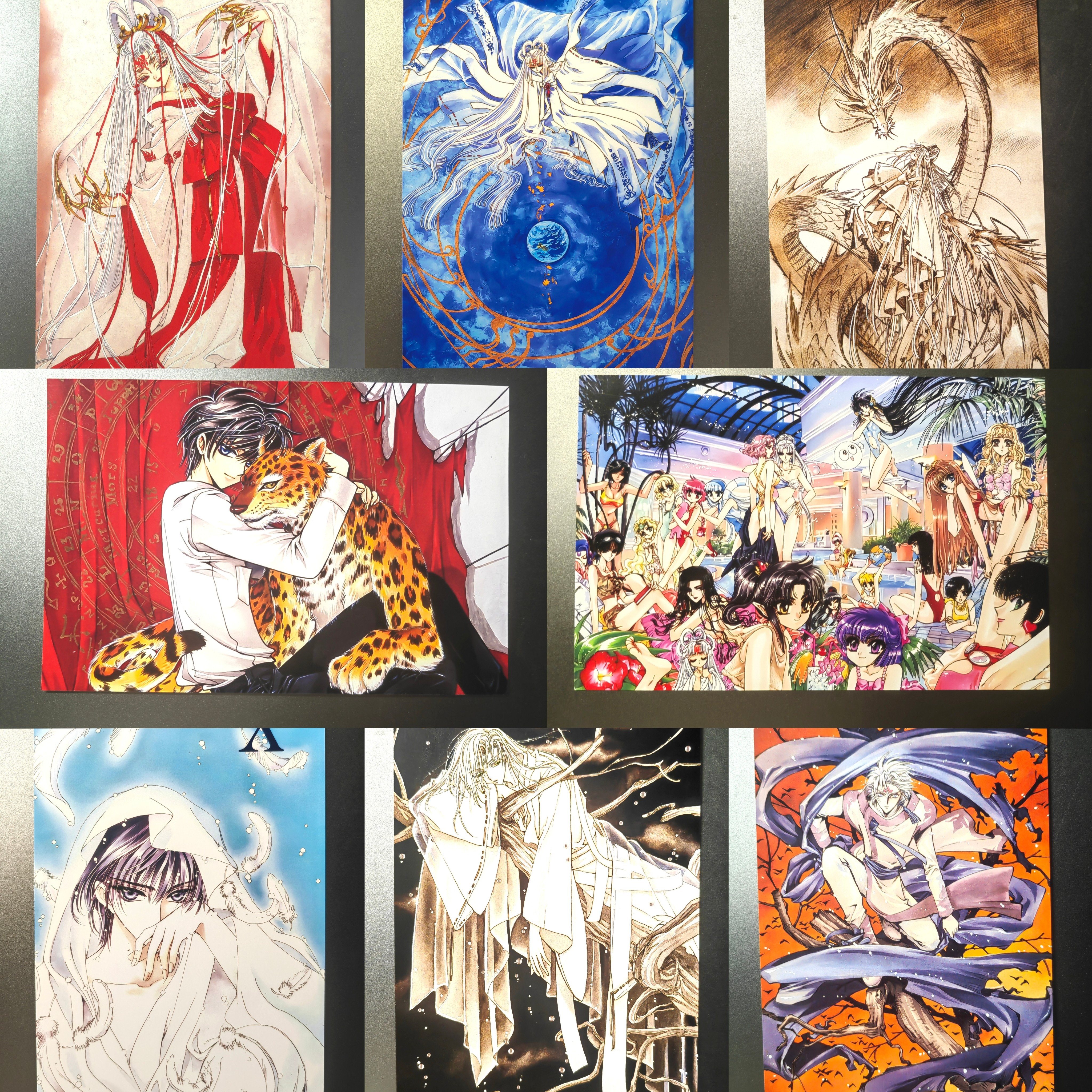 X战记周边CLAMP原画集非官谷司狼神威封真小鸟收藏6寸明信片8张