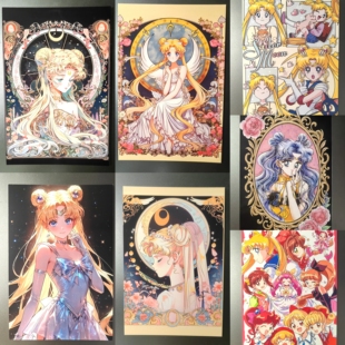 怀旧经典 美少女战士sailormoon同人 实拍画集明信片收藏卡6寸7张