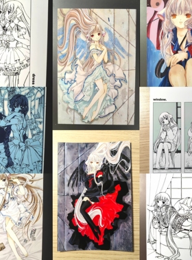 CHOBITS人形电脑天使心小叽芙蕾雅原画集明信片CLAMP收藏卡非官谷