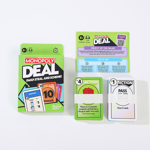 正版绿色英文版DEAL大富翁纸牌桌游户外露营休闲卡牌