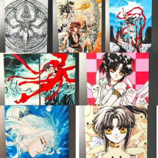 圣传CLAMP原画集明信片,古早漫画收藏卡 全新非官谷8张