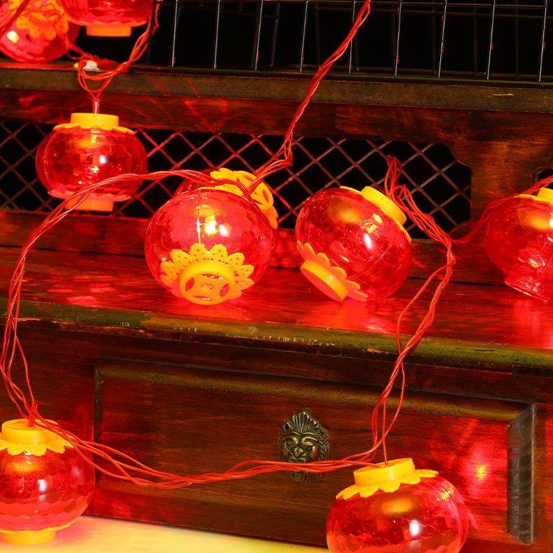 LED小灯笼串灯带挂饰树上发光春节元旦圣诞节门口过年装饰彩灯串