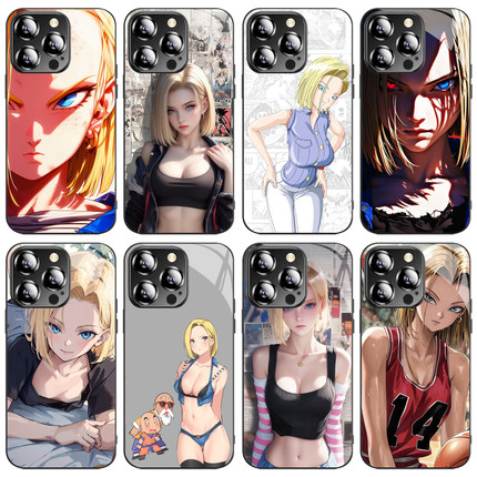 龙珠人造人18号适用苹果X 17 12 13 14 15 16 pro max手机壳华为mate70荣耀300小米红米oppo黑鲨vivoX200一加