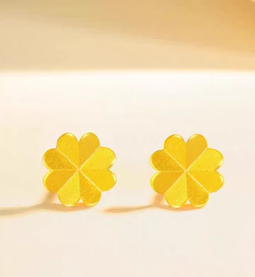 幸运四叶草耳钉石膏模具打金银实用