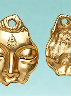 金丝缕不听不言观音小吊坠 石膏模具打金银实用 成型方式请备注