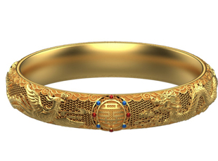 龙凤呈祥婚庆石膏模手镯男女海量款式量大包邮黄金加工石膏模具