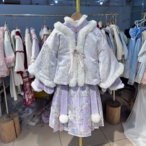 女宝冬装国风重工加厚拜年服套装