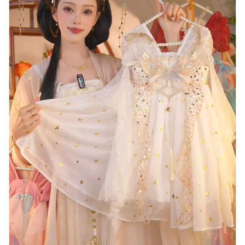 女宝宝夏装COS汉服裙白色公主裙