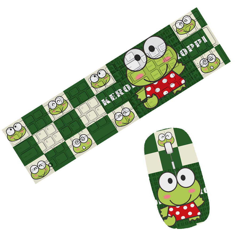 青蛙绿色无线键盘鼠标发图定制