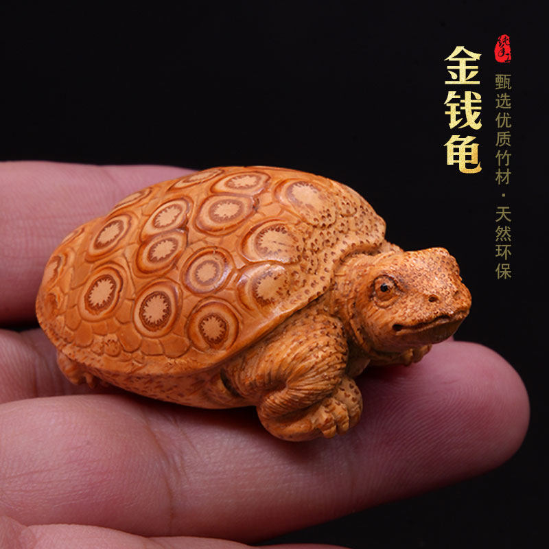 竹根雕金钱龟手把件 满钉竹雕乌龟小摆件 张念超手工雕刻富甲一方,特色手工艺,竹编/竹雕,淘宝优惠券,粉丝福利购,淘宝优惠卷