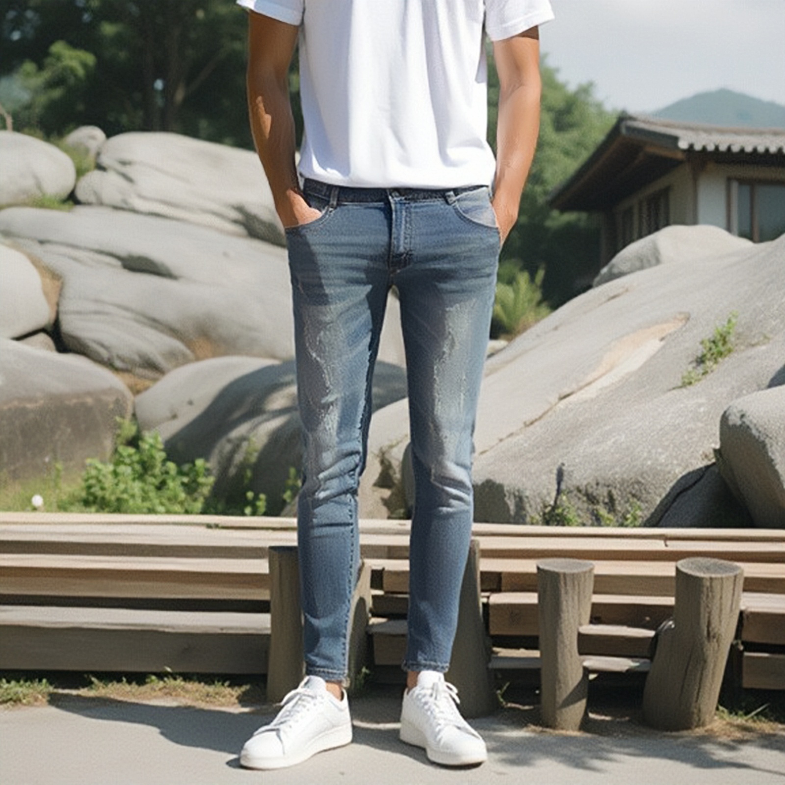 春秋牛仔裤男韩版时尚潮流新款修身复古弹力低腰小脚铅笔百搭休闲