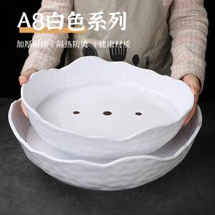 加厚密胺餐具三文鱼刺身专用盘火锅店海鲜造型菜盘子冷盘冰盘摆盘