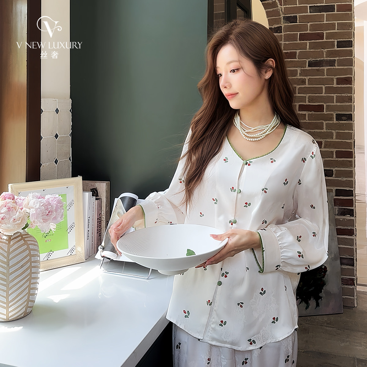 丝奢 薄款缎面丝田园风森系睡衣女款春秋季品牌正品直销新款,女士内衣/男士内衣/家居服,睡衣/家居服套装,淘宝优惠券,粉丝福利购,淘宝优惠卷