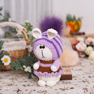 亲肤棉毛线宝宝玩偶兔子手工编织diy材料包新手钩针织手编手作