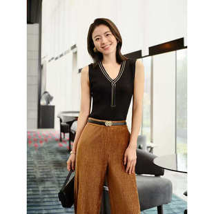 EPJPS9902A 针织衫 3999 饰弹力修身 EP高端系列V领织带流苏装