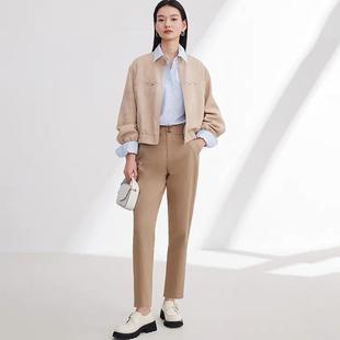 新品 EGJPC6461A 高腰窄版 显瘦九分裤 1699 锥形棉质修身 EP春季