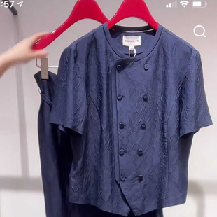 提花双排扣短袖 1109A 外套 新款 2999 夏季 雅莹