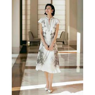 EP高端系列优雅气质水墨印花旗袍式 8999 连衣裙EPIEA4655A