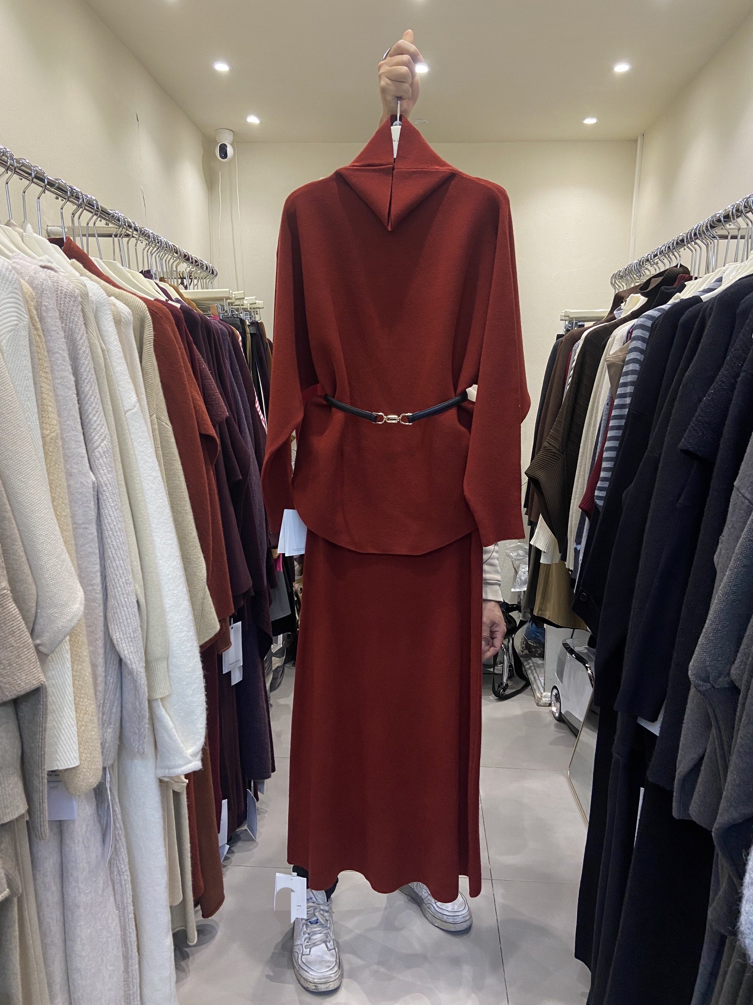 2025秋冬女套装法式复古显瘦长袖针织高领毛衣搭配半身裙送腰带,女装/女士精品,时尚套装,淘宝优惠券,粉丝福利购,淘宝优惠卷