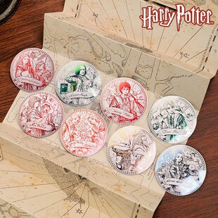 正版哈利波特盲盒镜面巫师崛起吧唧不锈钢合金蚀刻马口铁徽章胸针