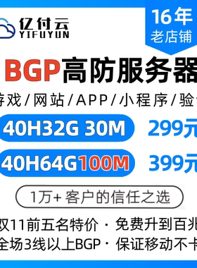 高防服务器物理机租用稳定安全独享BGP带宽高配网站游戏服务器