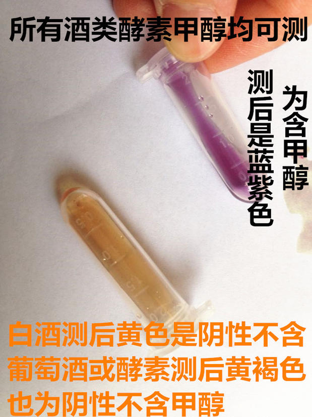 真假酒检测试 白酒红酒自酿葡萄酒酵素品质劣质酒甲醇快速检测试