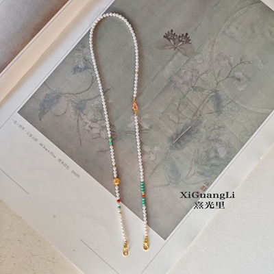 天然淡水珍珠万能扣项链锦鲤锁吊坠配链古法镀金双凤钩配金锁链条