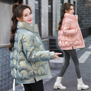 亮面羽绒棉服女短款2023年新款冬季韩版小个子加厚面包服棉袄外套
