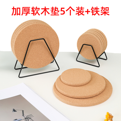 大小号圆形复古软木餐桌隔热垫防烫家用餐厅桌垫碗垫盘垫杯垫锅垫