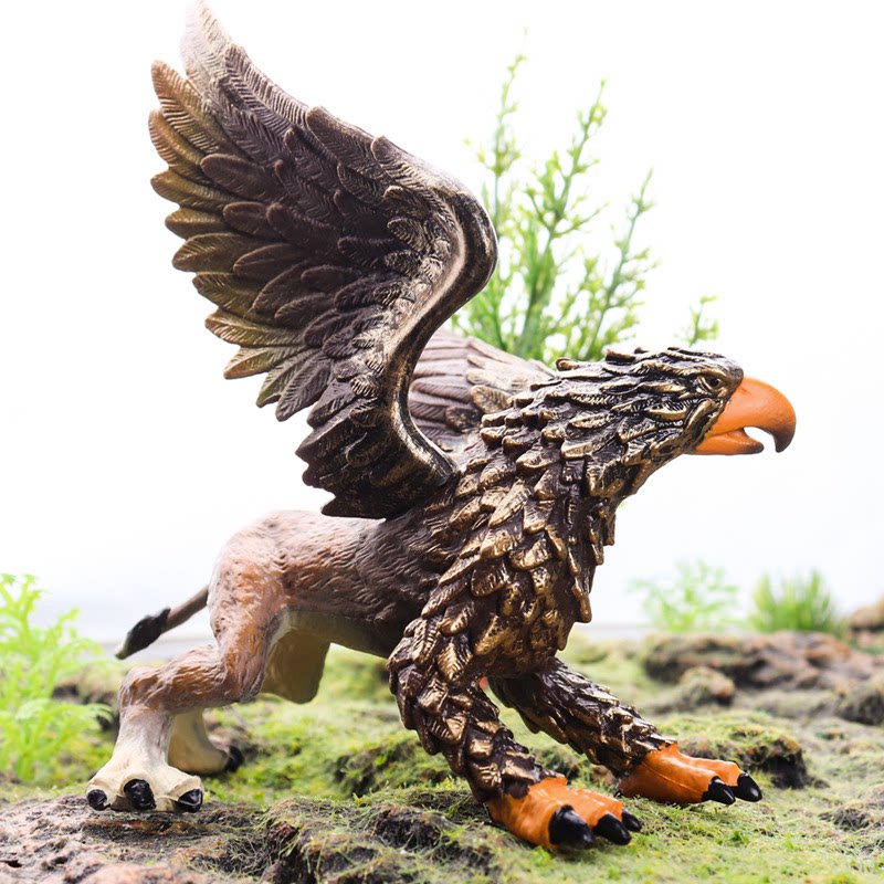 儿童玩具仿真动物模型实心希腊狮鹫格里芬鹰头狮身鹰首兽鹫头狮鸟