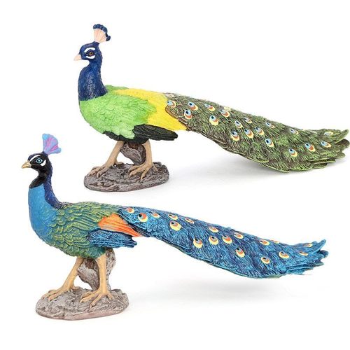实心孔雀模型摆件装饰