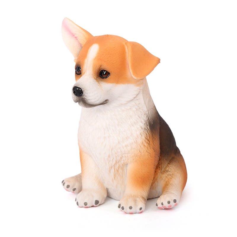 儿童柯基犬仿真实心玩具摆件
