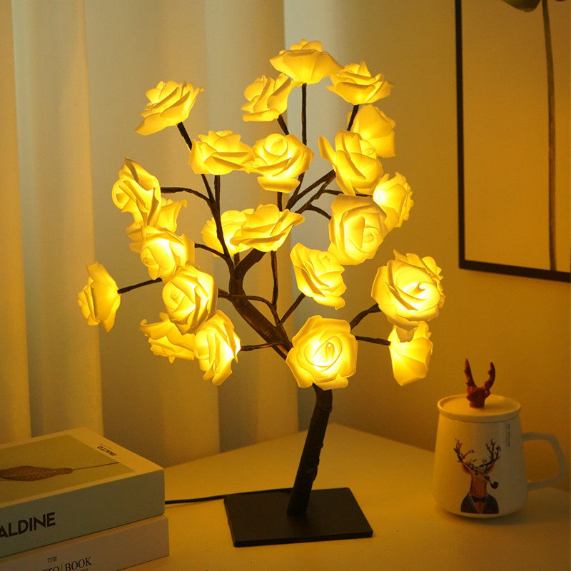 hot usb switch led simulation rose tree decor colorful light
