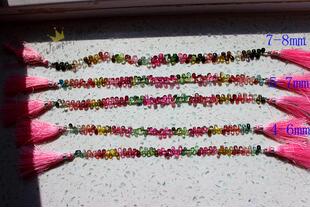 Z12碧玺 全净 玻璃体 刻面 超闪 水滴 蓝 天然 DIY散珠 裸石 手链