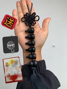 天然黑色水晶葫芦黑曜石葫芦彩眼黑曜石七星葫六颗挂北方泄七赤