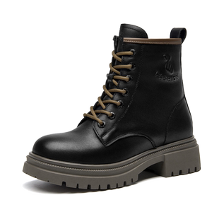 蜘蛛王女鞋官方旗舰店正品2025秋冬新款马丁靴增高真皮户外中帮