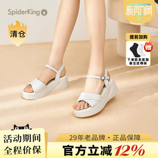 官方旗舰店正品 外穿厚底真皮女凉鞋 2025年夏季 时尚 新品 蜘蛛王女鞋