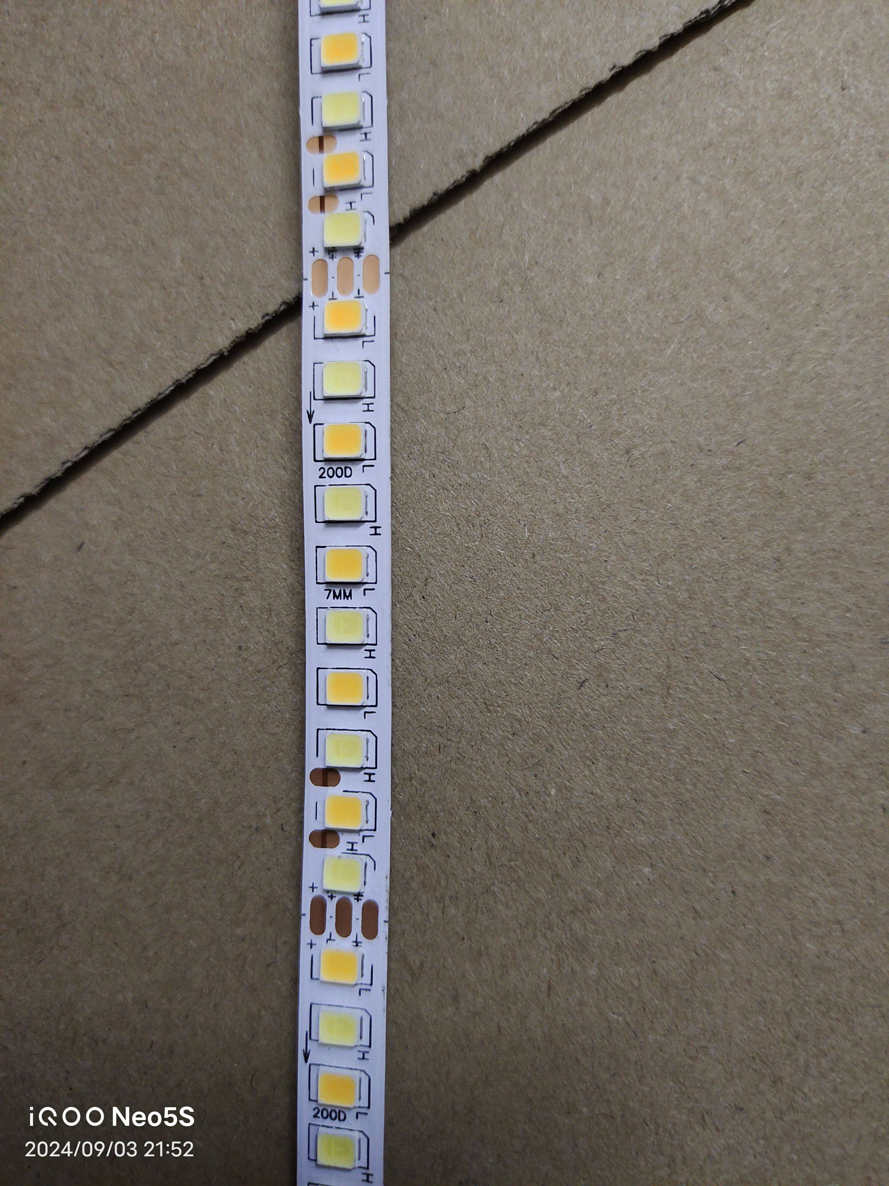 led 3线双色7&times;50mm1米20w3线串联恒流带背胶自粘软灯带光源灯芯