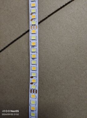led 3线双色7×50mm1米20w3线串联恒流带背胶自粘软灯带光源灯芯