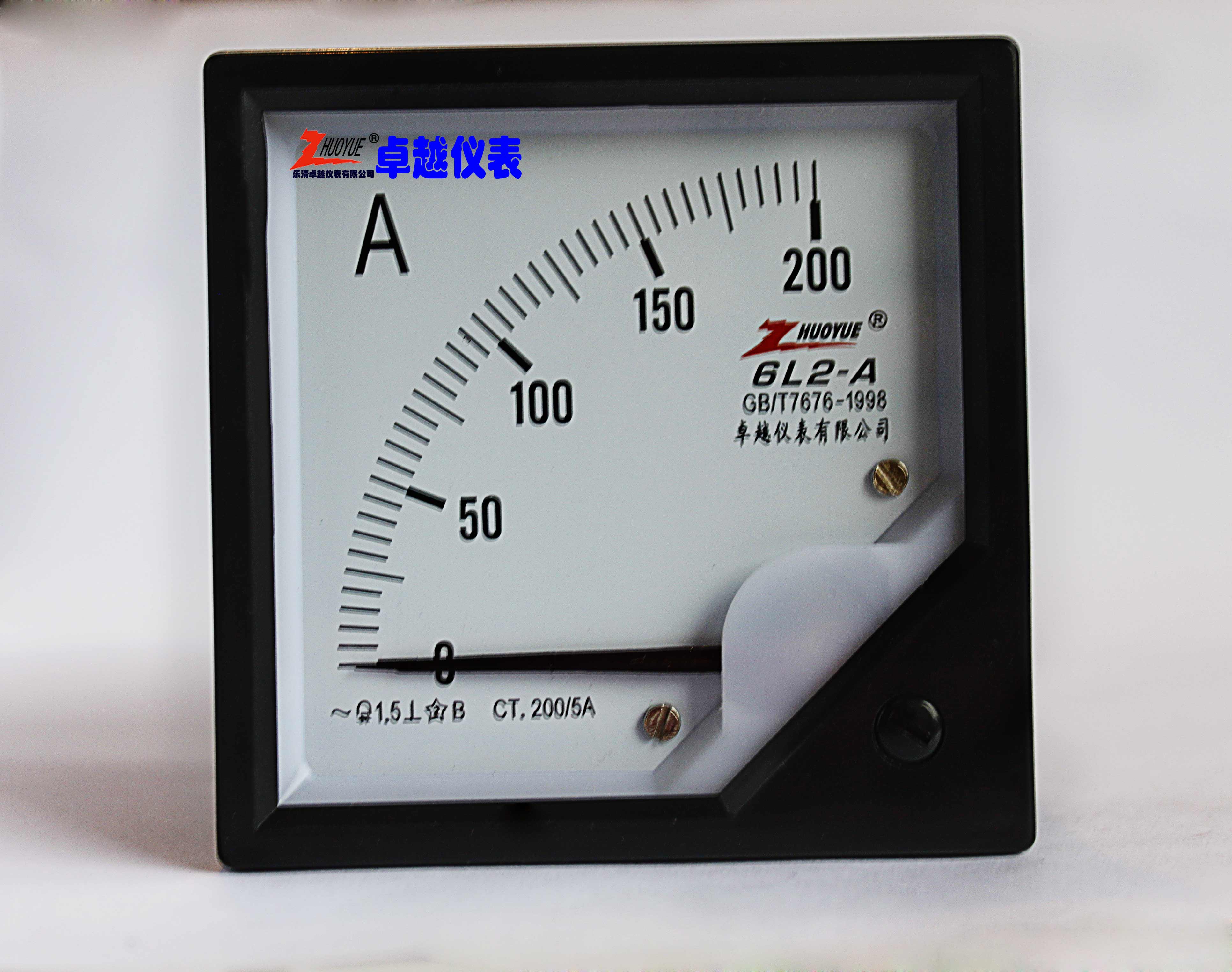 仪表指针式励磁交流电流表6L2-A 0-200A 安装尺寸77*77MM