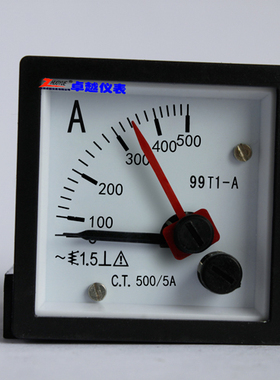 指针励磁机械表头红色防爆双指针交流电流表99T1 500A/5A 500A/1A