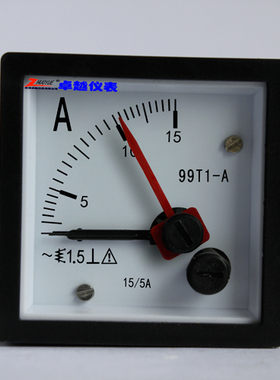 指针励磁机械表头红色双指针防爆交流电流表99T1 0-15/5A 15/1A