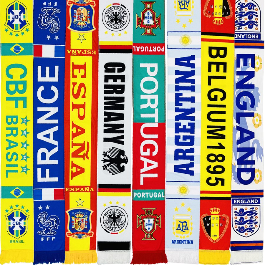 欧洲杯球迷纪念礼品法国西班牙葡萄牙比利时德国意大利足球队围巾