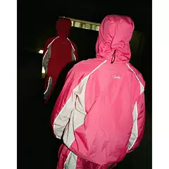 2024 European Hot-Selling Drill Style 3m Reflective Hooded Windbreaker Men's Trendy Autumn Lightweight Jacket